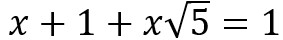 x+1+xv5=1